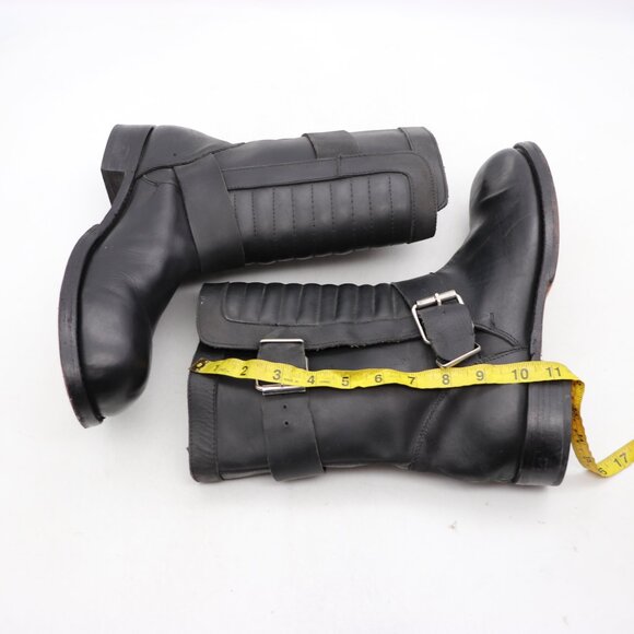 Vintage TUK Leather Boots 2 Buckle Black Leather Men\'s Size 11 Pull On Boots main image 9